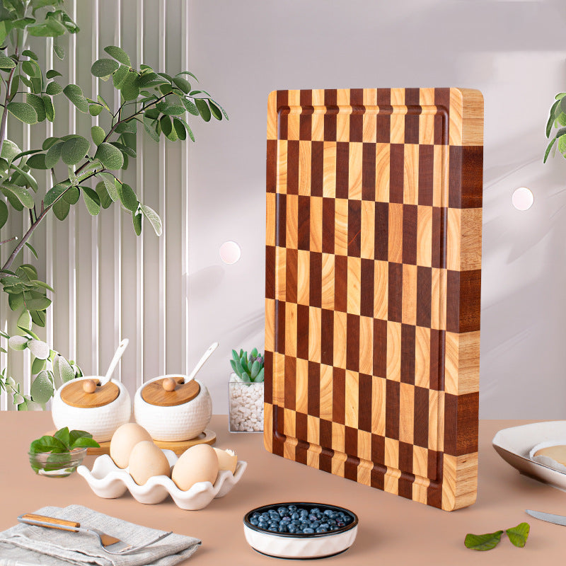 Elevate Your Kitchen with Our Wooden Checkered Cutting Board